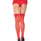 Leg Avenue Sheer Back Seam Lace Top Thigh High Stockings