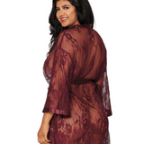 Eyelash Lace Short Robe