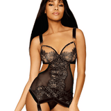 Eyelash Lace Chemise Garter W. Garter Stays