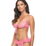 Aubrielle Diamond Mesh Flutter Bralette & Panty Set