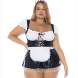 Wetlook Maid Dress w. Apron & Headpiece