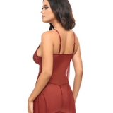 Avery Faux Lace Up Lace Top Babydoll