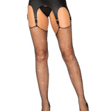 Leg Avenue Rhinestone Raw Top Fishnet Stockings