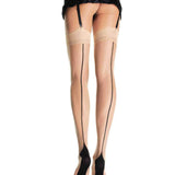 Leg Avenue Sheer Cuban Heel Backseam Thigh High Stockings