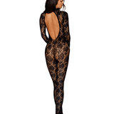 Long Sleeve Gloved Rose Knit Bodystocking