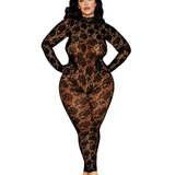 Long Sleeve Gloved Rose Knit Bodystocking