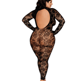 Long Sleeve Gloved Rose Knit Bodystocking