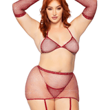 Leg Avenue Rhinestone Tri Top Garter Set