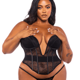 Belle Noir Lace Boned Corset