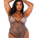 Rhinestone Fishnet Teddy