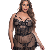 Eden Vinyl Trim Lace Babydoll
