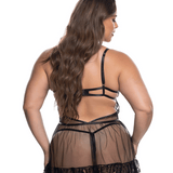 Eden Vinyl Trim Lace Babydoll