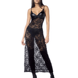 Wetlook Cup Long Lace Gown w. Garters