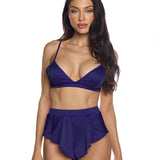 Stretch Satin Bralette & Flutter Short Set