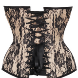 Satin Lace Overlay Steel Boned Corset