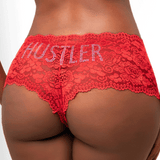 HUSTLER Rhinestone Logo Lace Boyshort