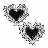 Jaded Thorned Black Glitter Heart Nipple Cover Pasties