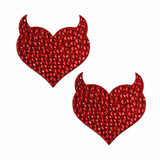 Hearts Desire Red Jewel Devil I Heart U Nipple Cover Pasties